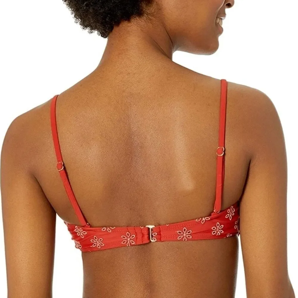 California Sunshine Twist Front Bandeau Swim Top